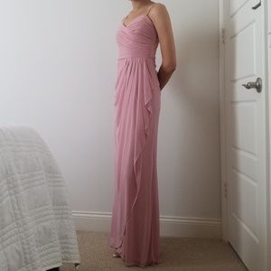 Cascading Ruffle Chiffon Floor Length Gown Blushing Pink main image 1